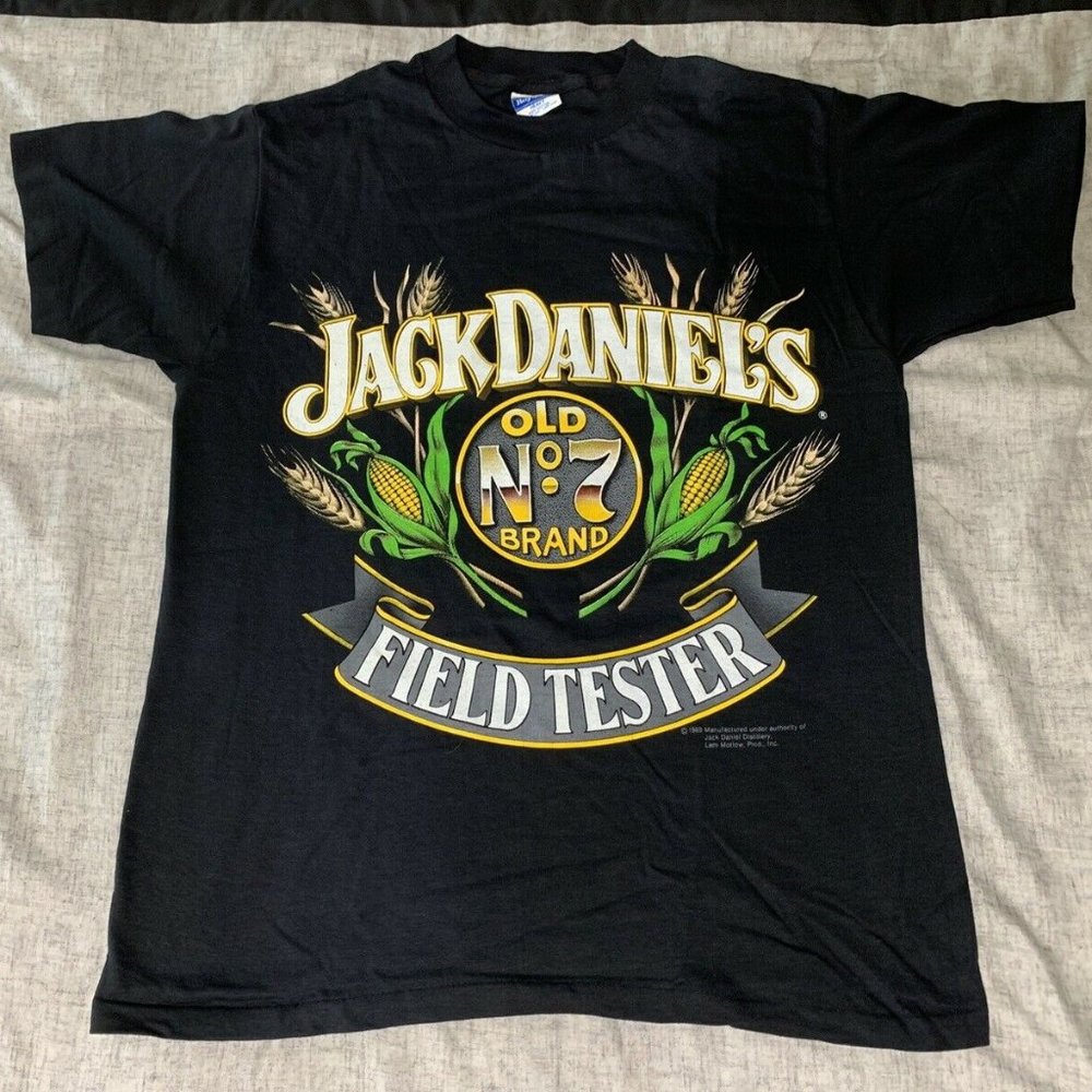 VTG Mens Jack Daniels Black T-Shirt Size Medium